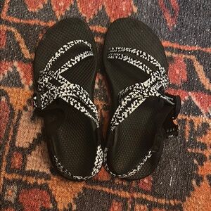 Chaco Black and White Strappy Sandal
